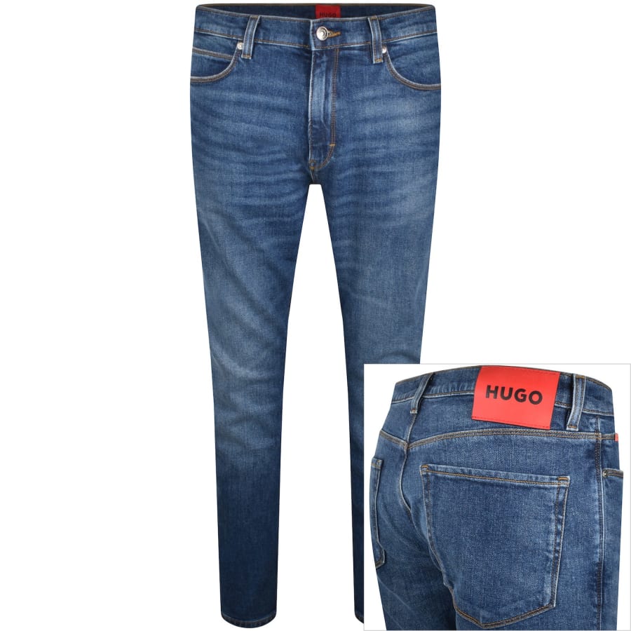 HUGO 734 Extra Slim Jeans Mid Wash BlueHUGO 734 Extra Slim Jeans Mid Wash Blue Male 36W 34L